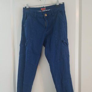 Blue Cargo Ankle-Length Pants